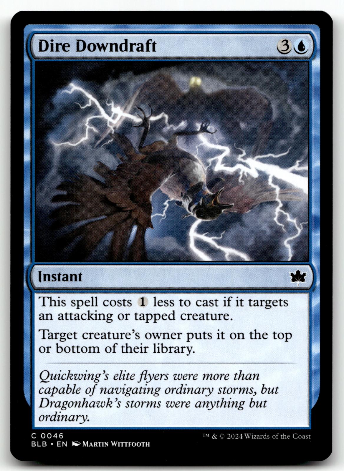 Dire Downdraft 46 Common Bloomburrow Magic: The Gathering Near Mint
