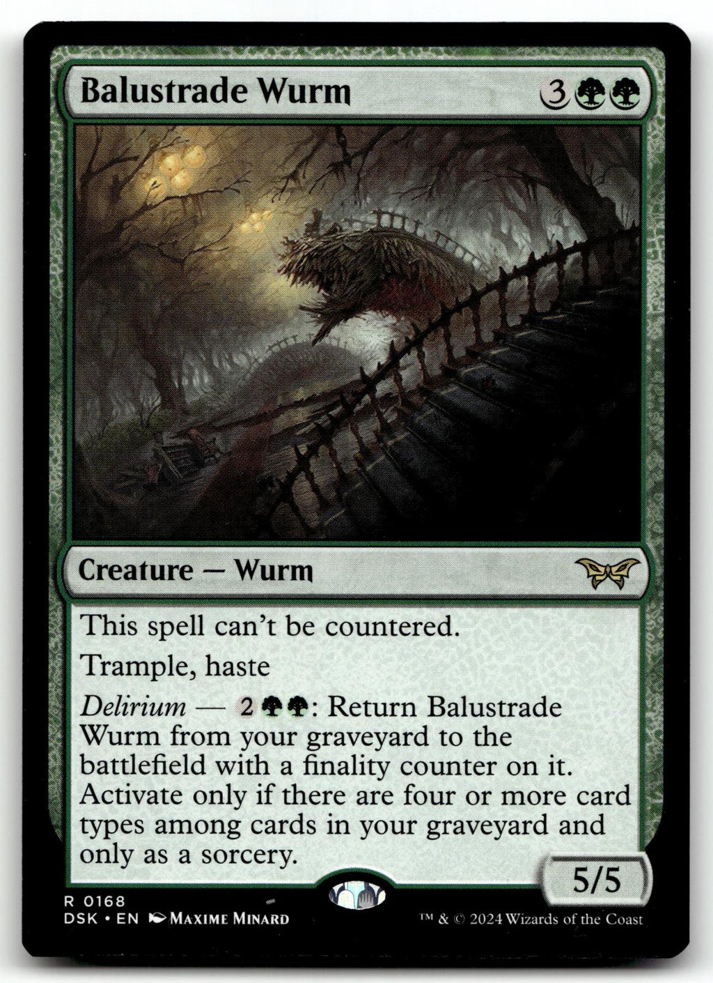 Balustrade Wurm 168 Rare Duskmourn: House of Horror Magic: The Gathering NM
