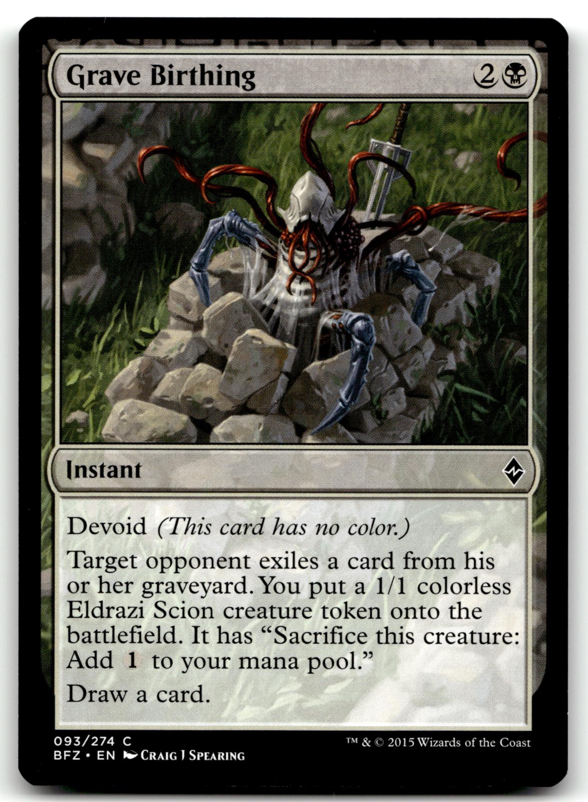 Grave Birthing 93 Common Battle for Zendikar Magic: The Gathering Near Mint