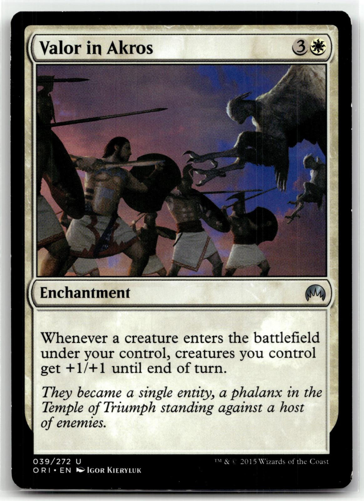Valor in Akros 39 Uncommon Magic Origins Magic: The Gathering Near Mint