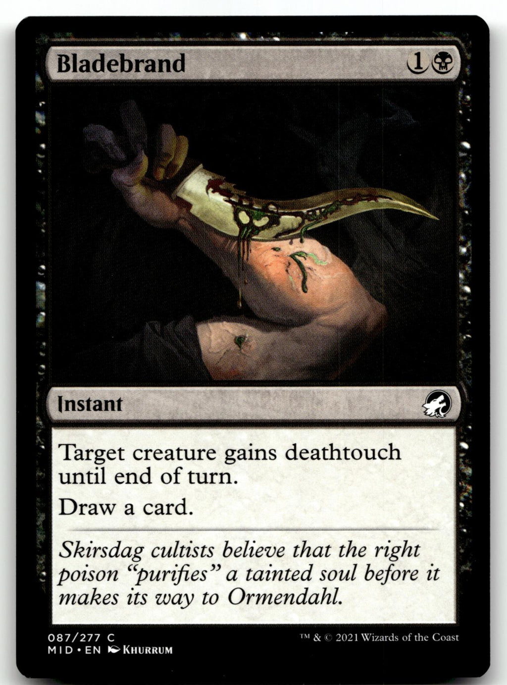 Bladebrand 87 Common Innistrad: Midnight Hunt Magic: The Gathering Near Mint