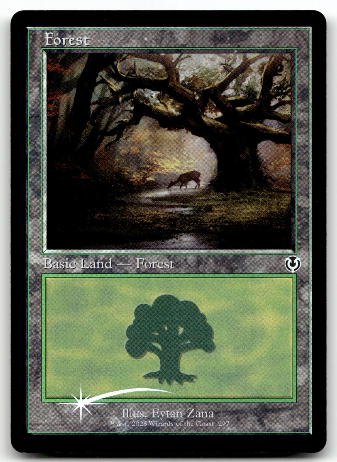 Forest (297) (Retro Frame) 297 Innistrad Remastered Magic: The Gathering Foil NM