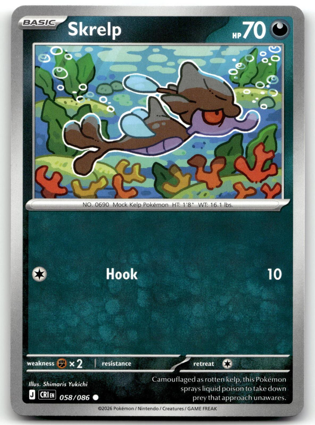 Skrelp 058/086 Common Chaos Rising Pokemon Near Mint