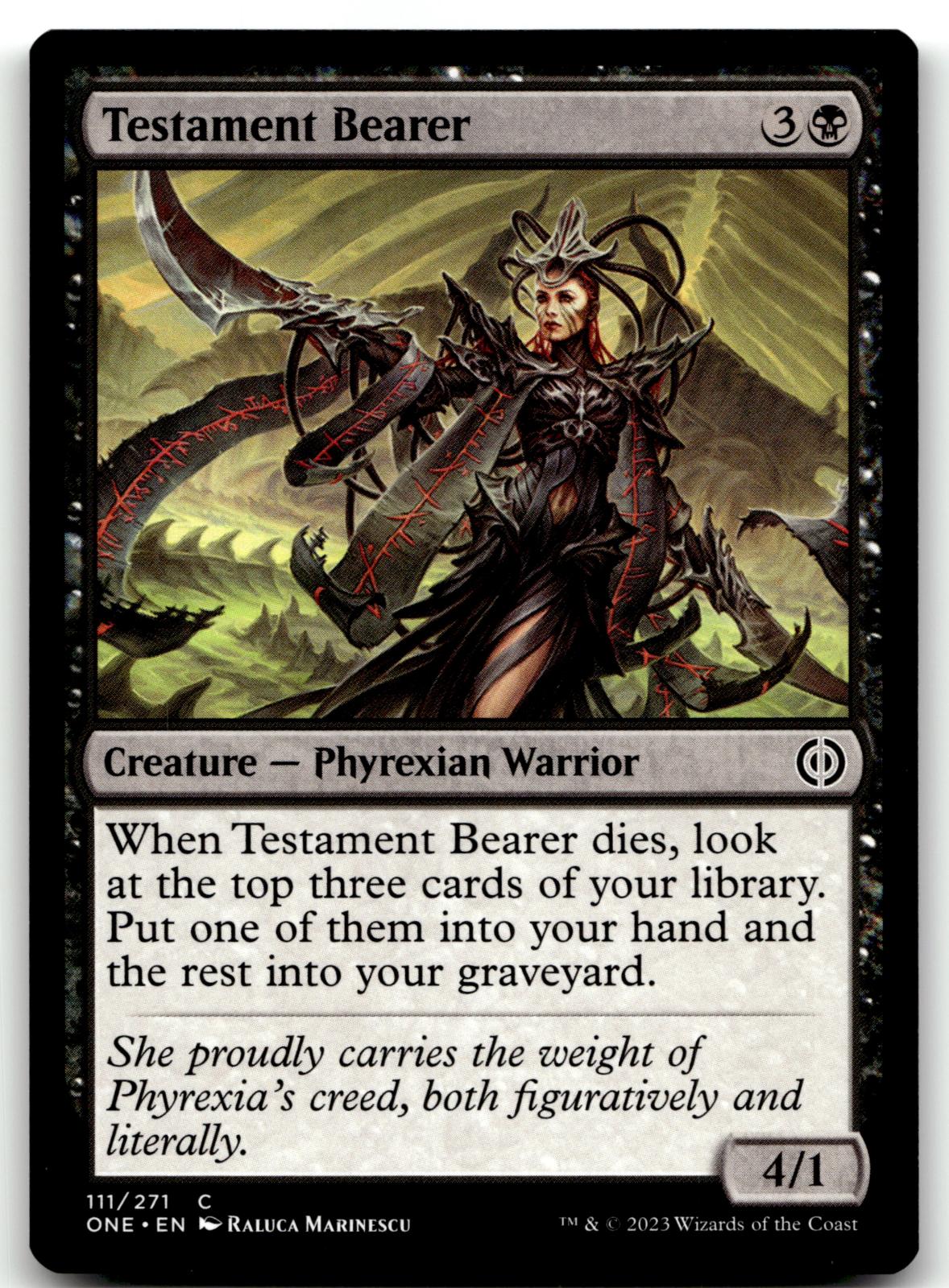 Testament Bearer 111 Common Phyrexia: All Will Be One Magic: The Gathering NM
