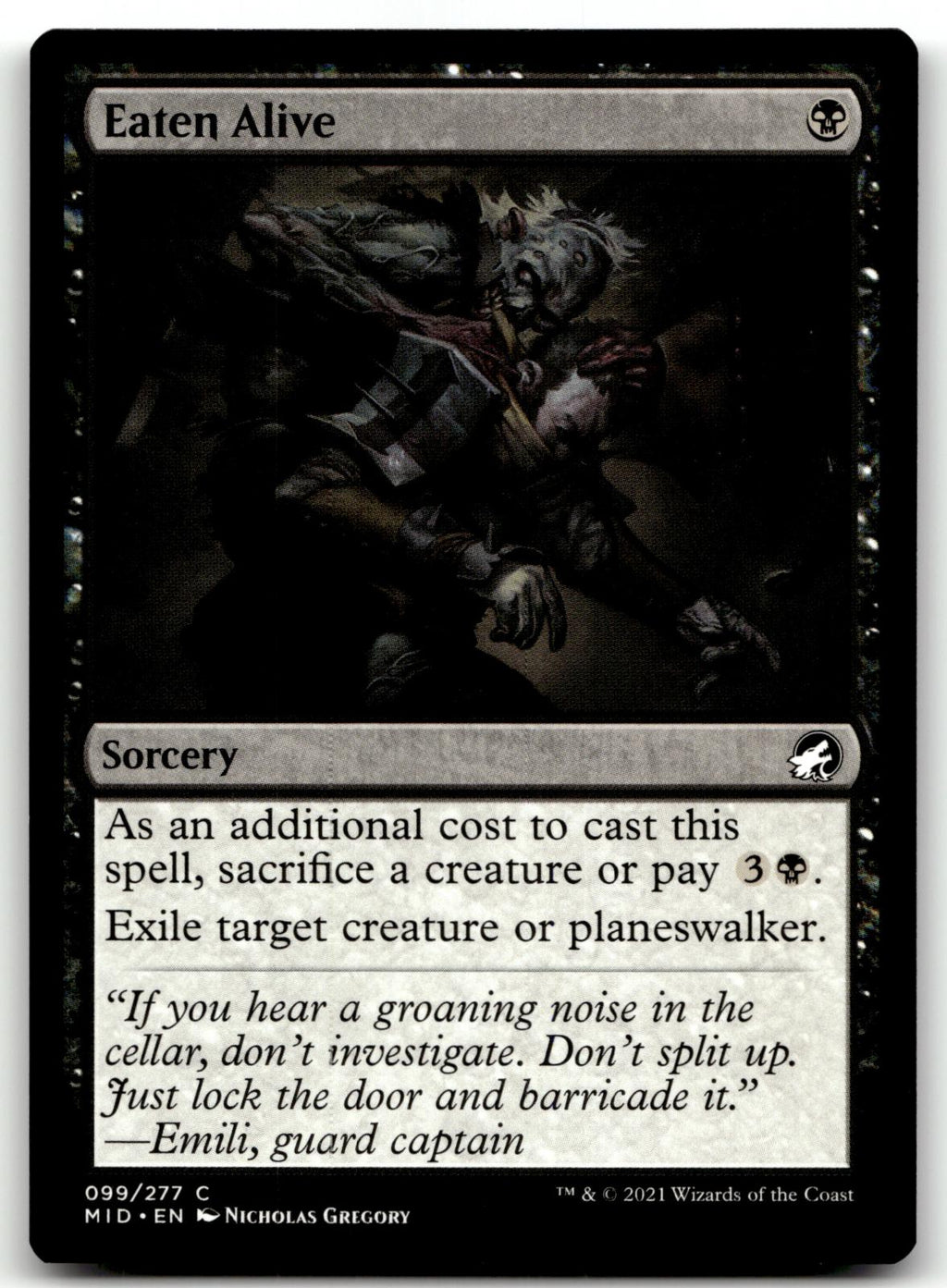 Eaten Alive 99 Common Innistrad: Midnight Hunt Magic: The Gathering Near Mint