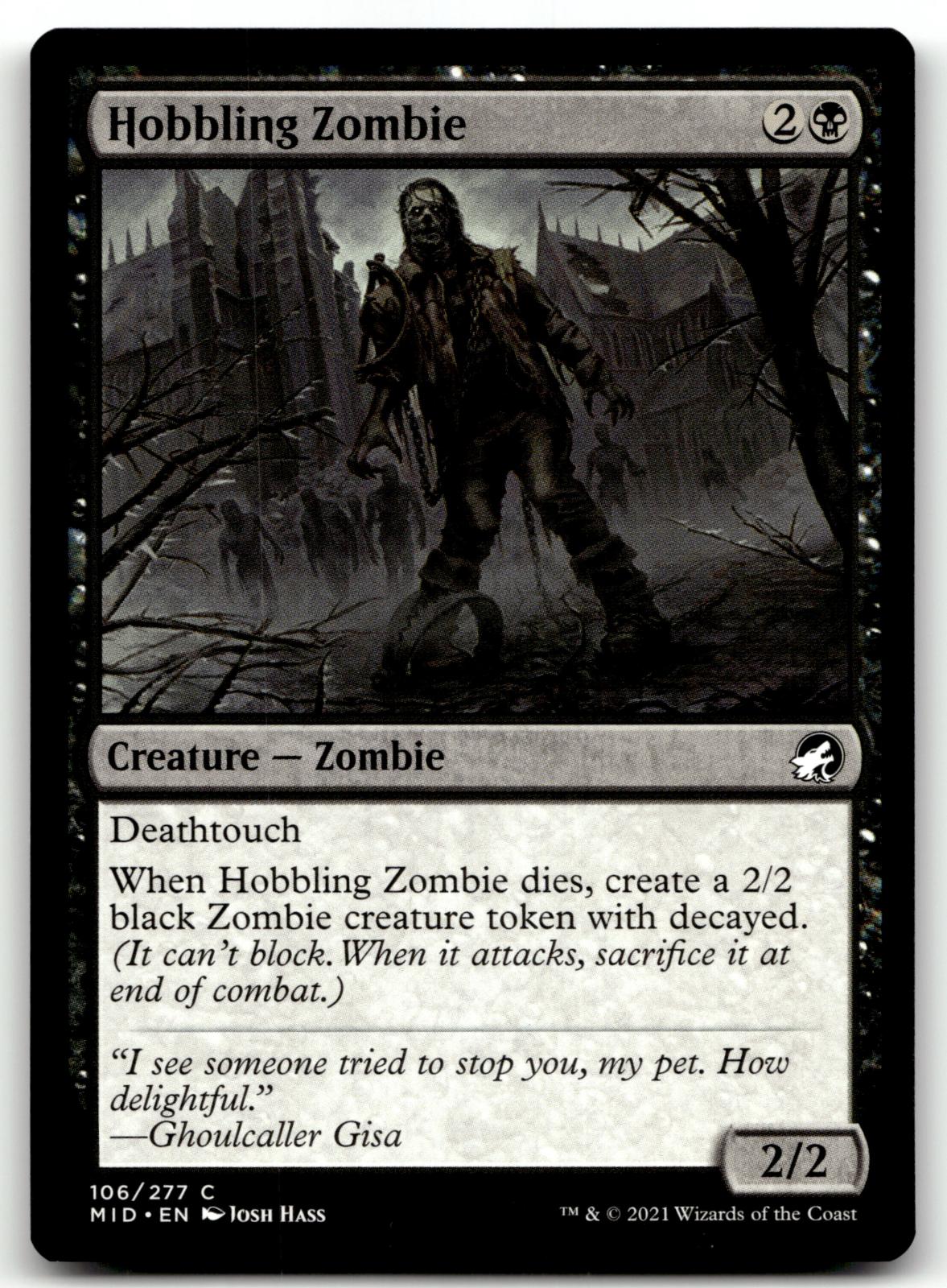 Hobbling Zombie 106 Common Innistrad: Midnight Hunt Magic: The Gathering NM