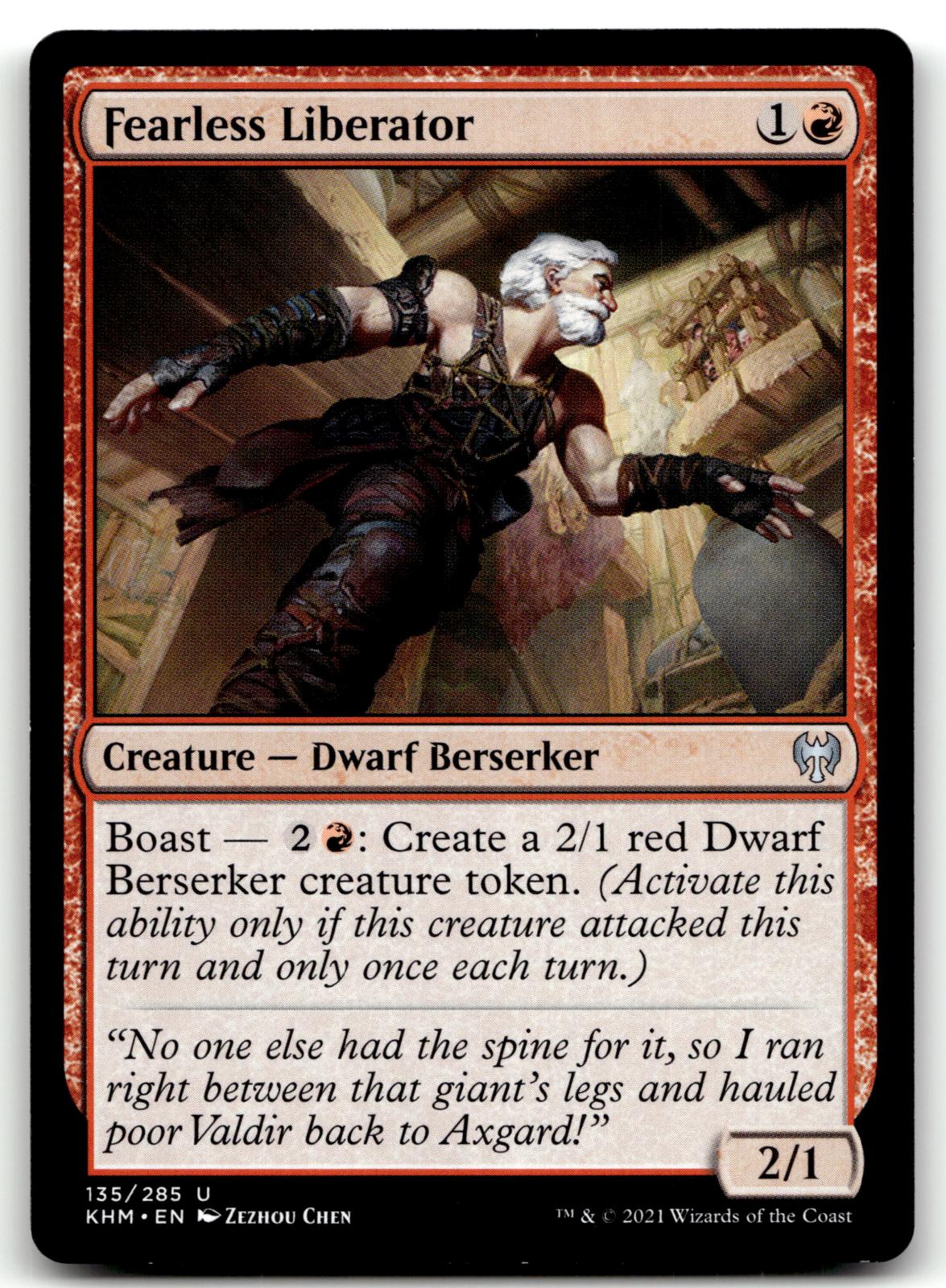Fearless Liberator 135 Uncommon Kaldheim Magic: The Gathering Near Mint