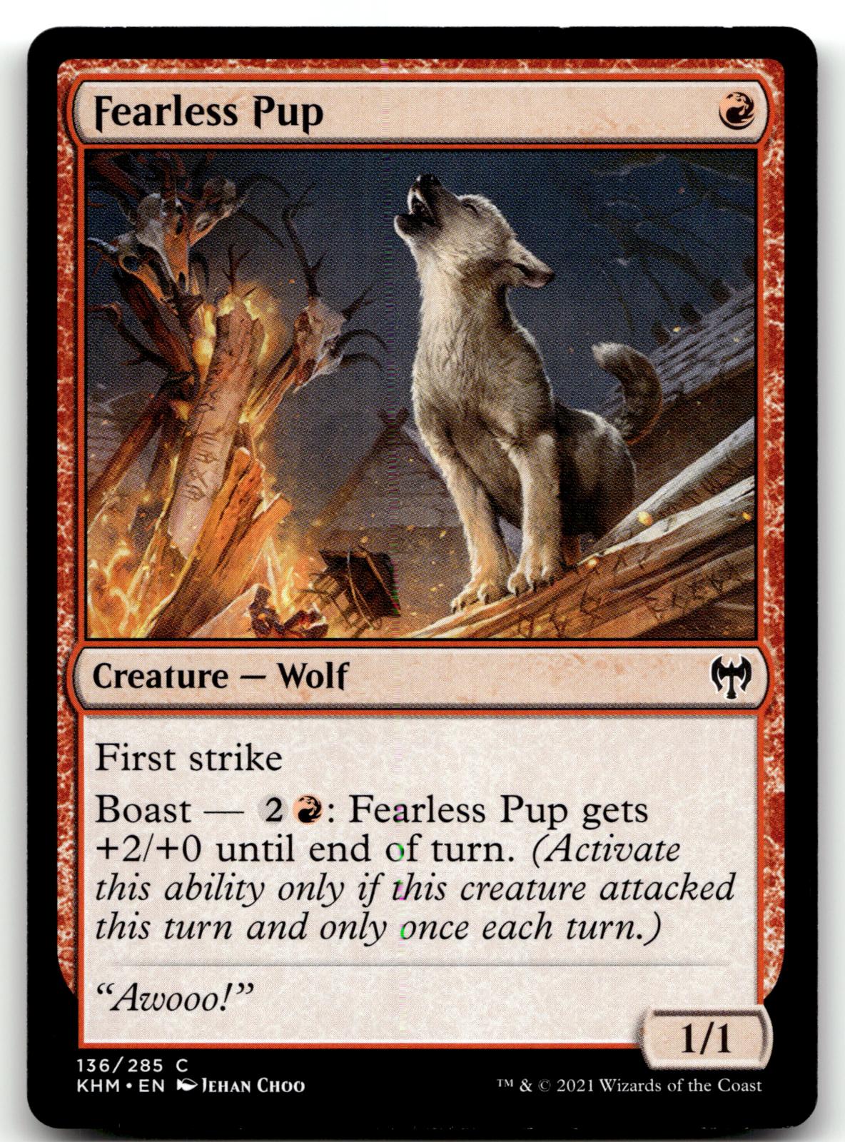 Fearless Pup 136 Common Kaldheim Magic: The Gathering Near Mint