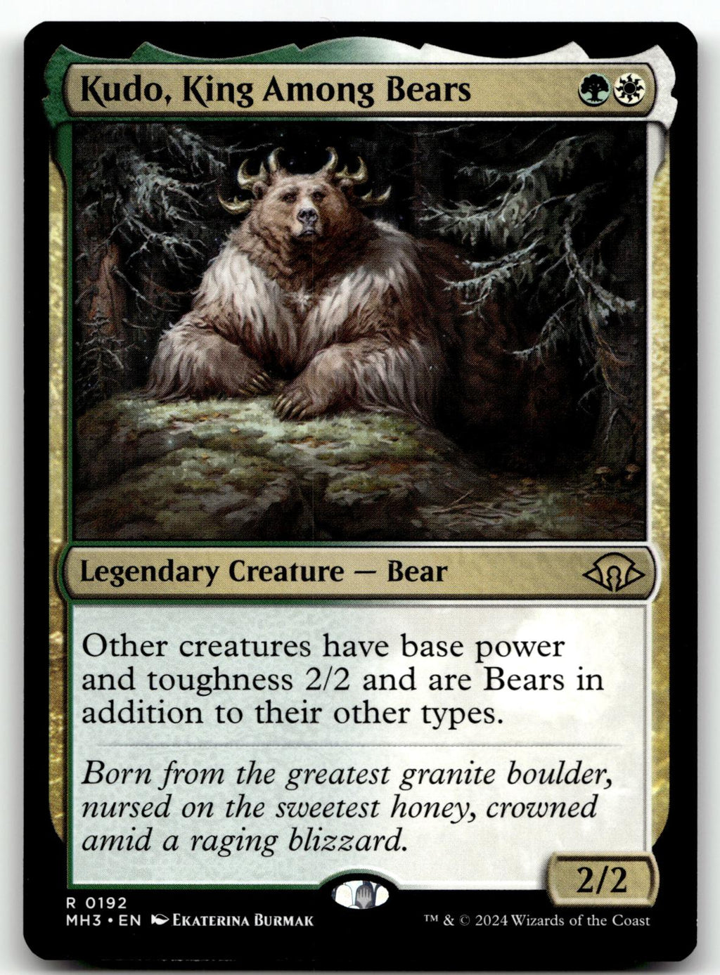 Kudo, King Among Bears 192 Rare Modern Horizons 3 Magic: The Gathering Near Mint