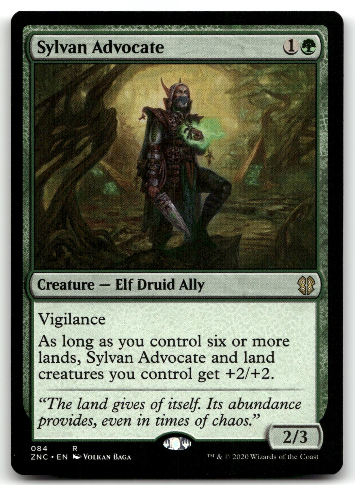 Sylvan Advocate 84 Rare Commander: Zendikar Rising Magic: The Gathering NM