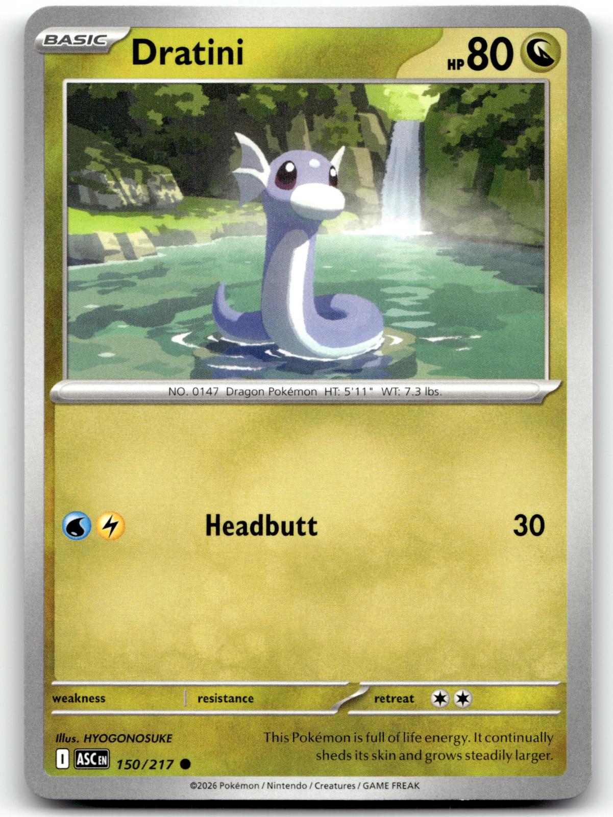 Dratini 150/217 Common Ascended Heroes Pokemon Near Mint