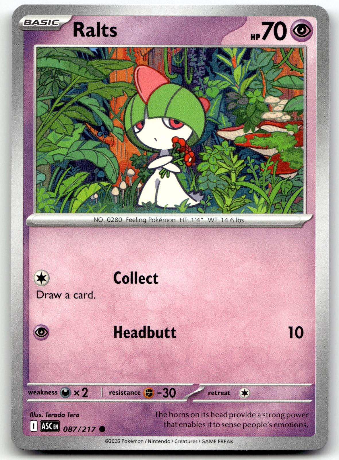Ralts 087/217 Common Ascended Heroes Pokemon Near Mint