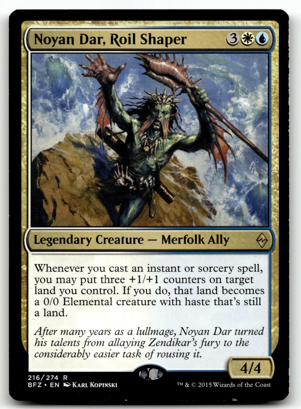 Noyan Dar, Roil Shaper 216 Rare Battle for Zendikar Magic: The Gathering NM