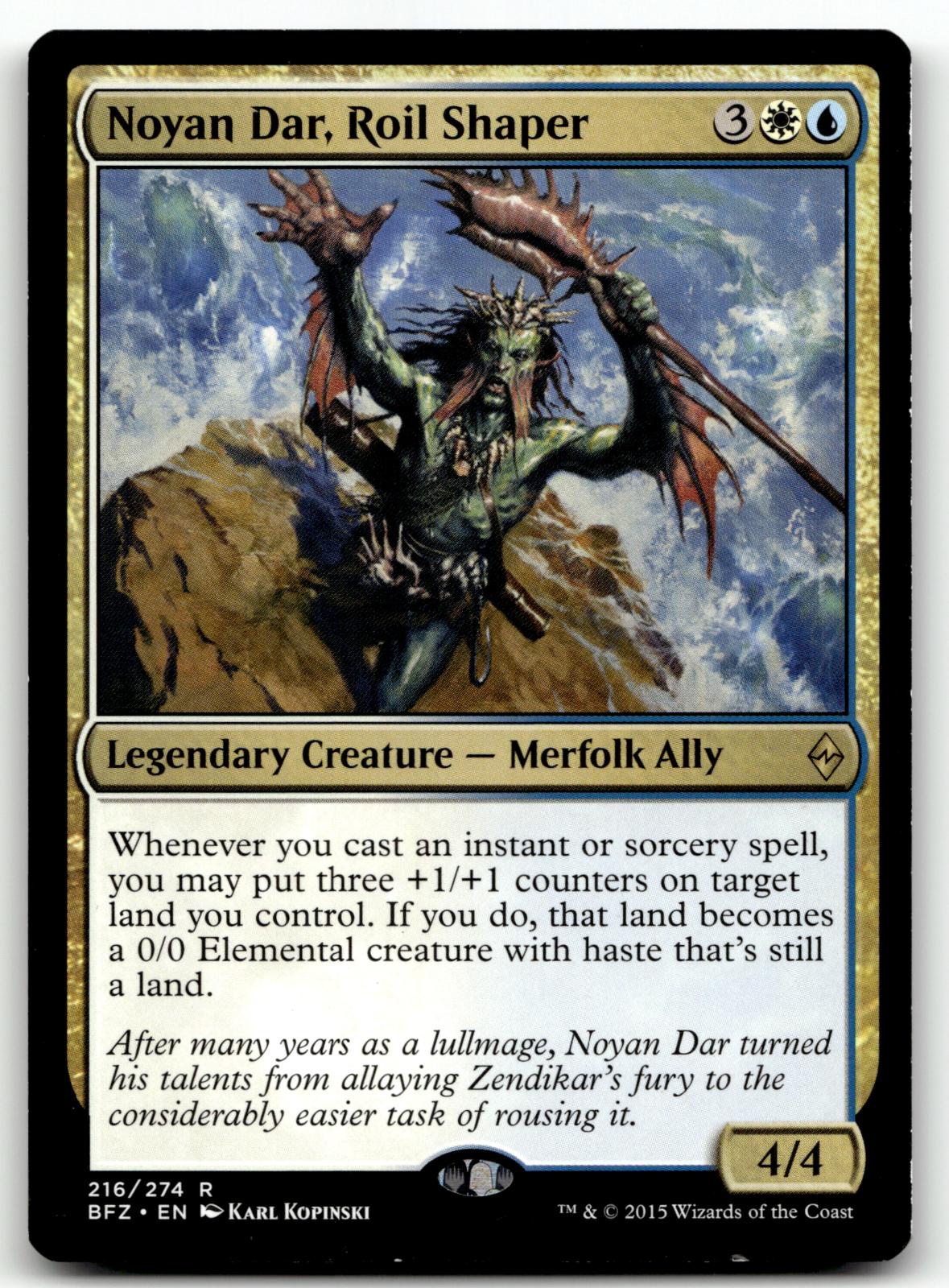 Noyan Dar, Roil Shaper 216 Rare Battle for Zendikar Magic: The Gathering NM