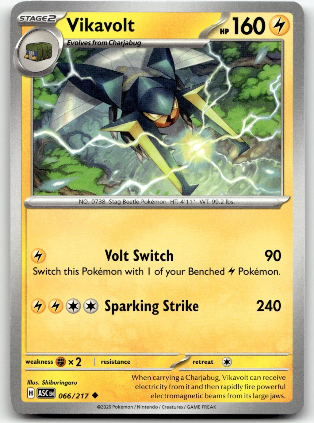Vikavolt 066/217 Uncommon Ascended Heroes Pokemon Near Mint
