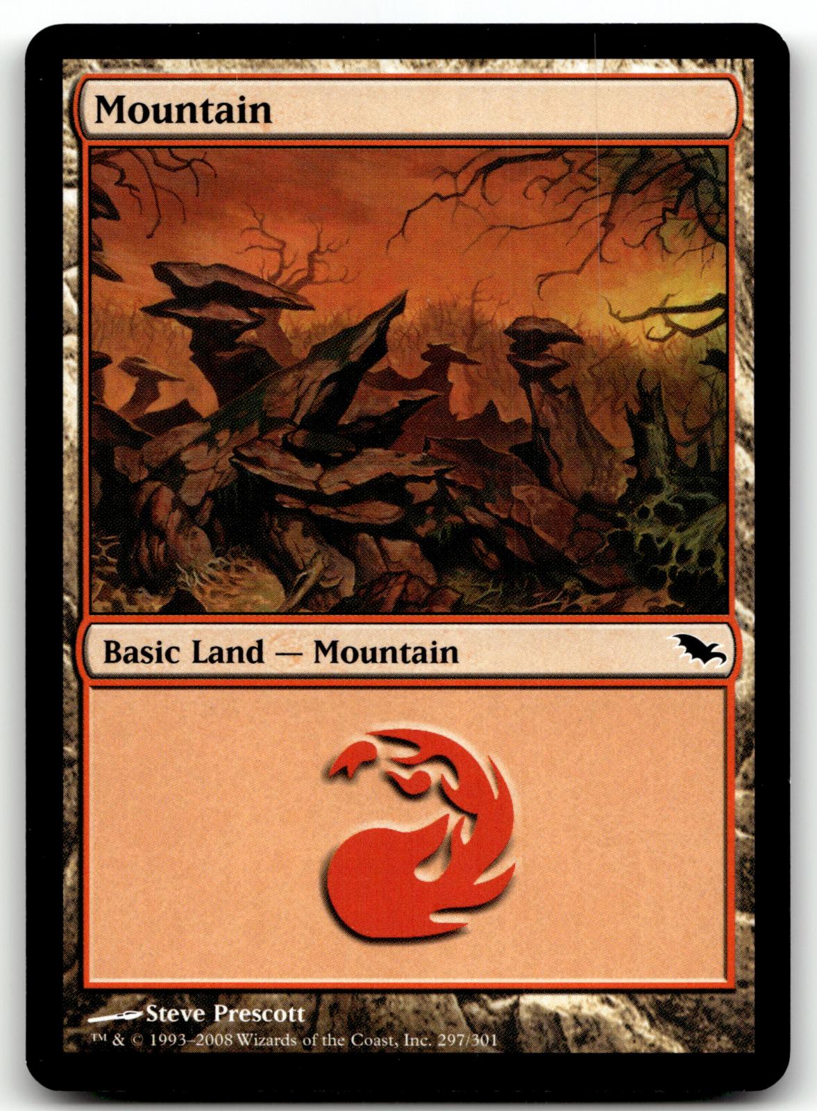 Mountain (297) 297 Land Shadowmoor Magic: The Gathering Near Mint