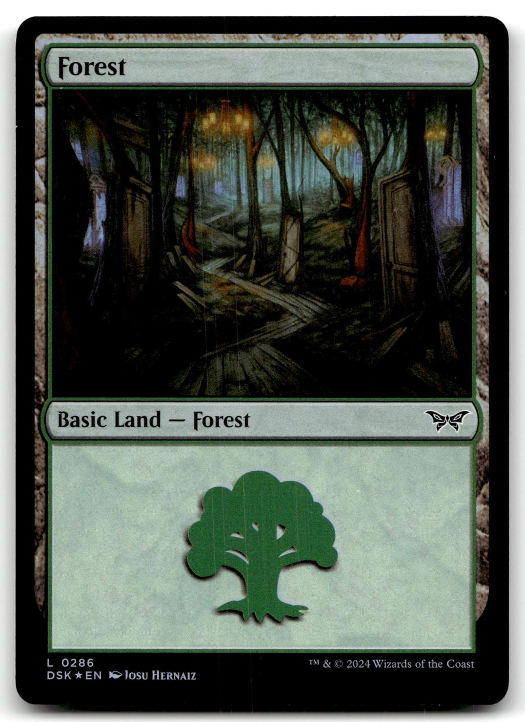 Forest (0286) 286 Land Duskmourn: House of Horror Magic: The Gathering Foil NM