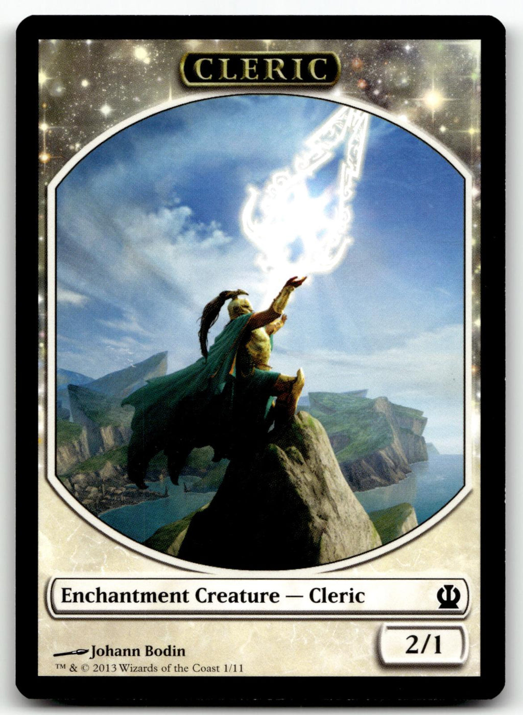 Cleric Token 1 Token Theros Magic: The Gathering Near Mint