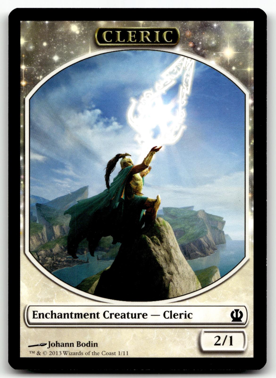 Cleric Token 1 Token Theros Magic: The Gathering Near Mint