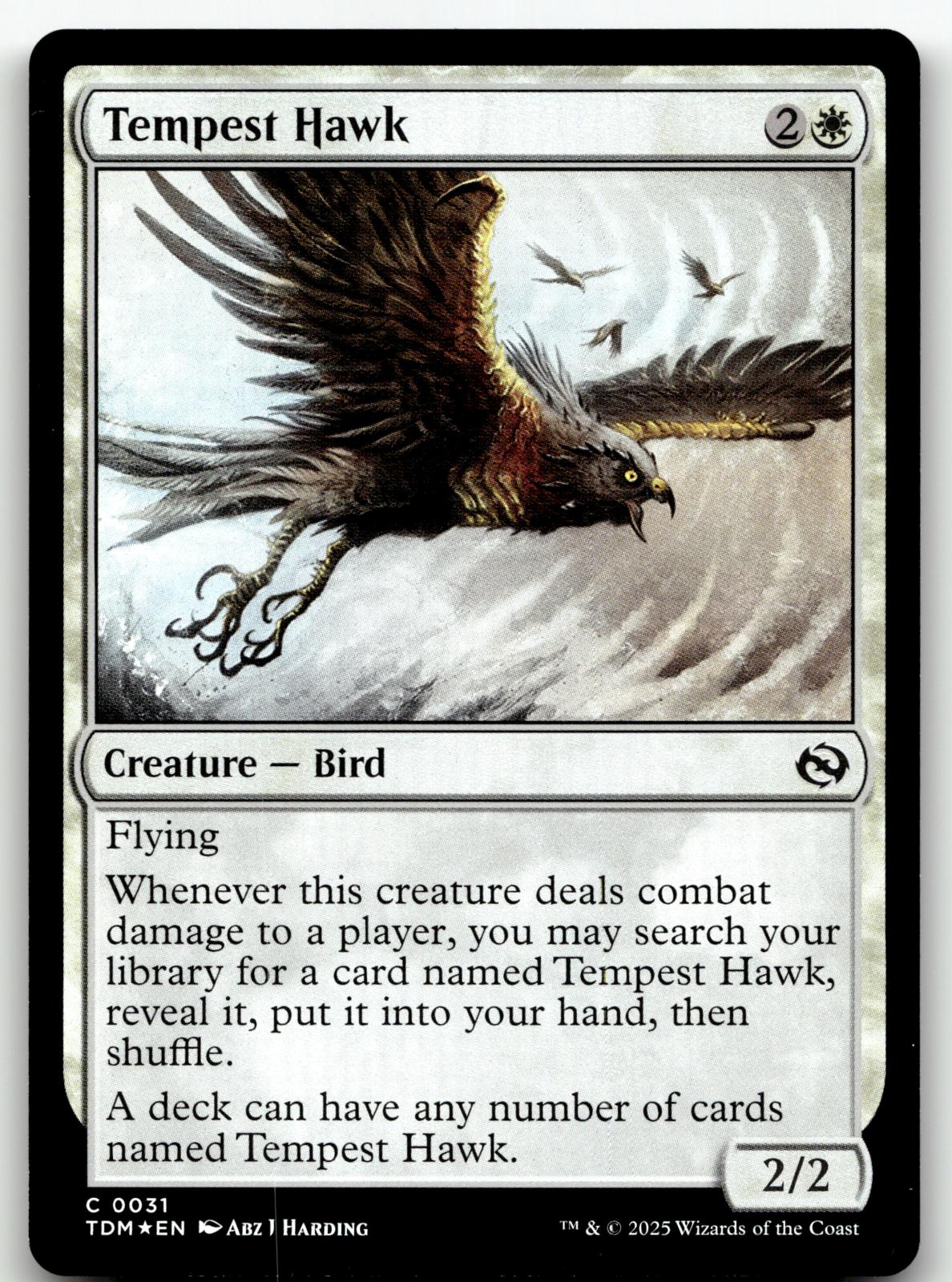 Tempest Hawk 31 Common Tarkir: Dragonstorm Magic: The Gathering Foil Near Mint