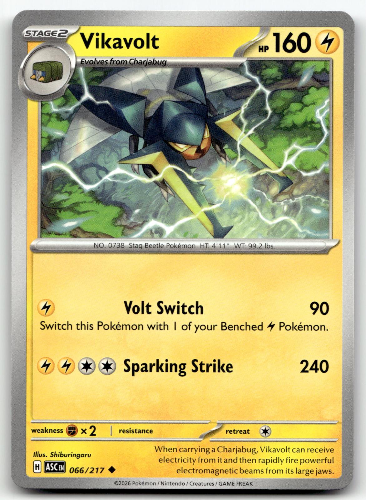 Vikavolt 066/217 Uncommon Ascended Heroes Pokemon Near Mint