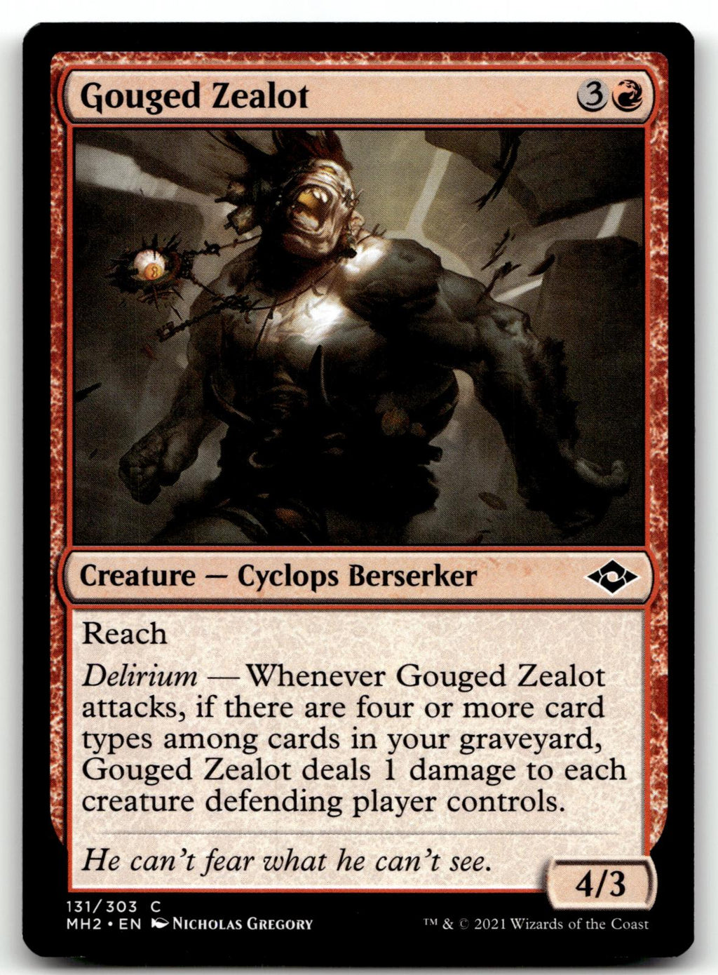 Gouged Zealot 131 Common Modern Horizons 2 Magic: The Gathering Near Mint