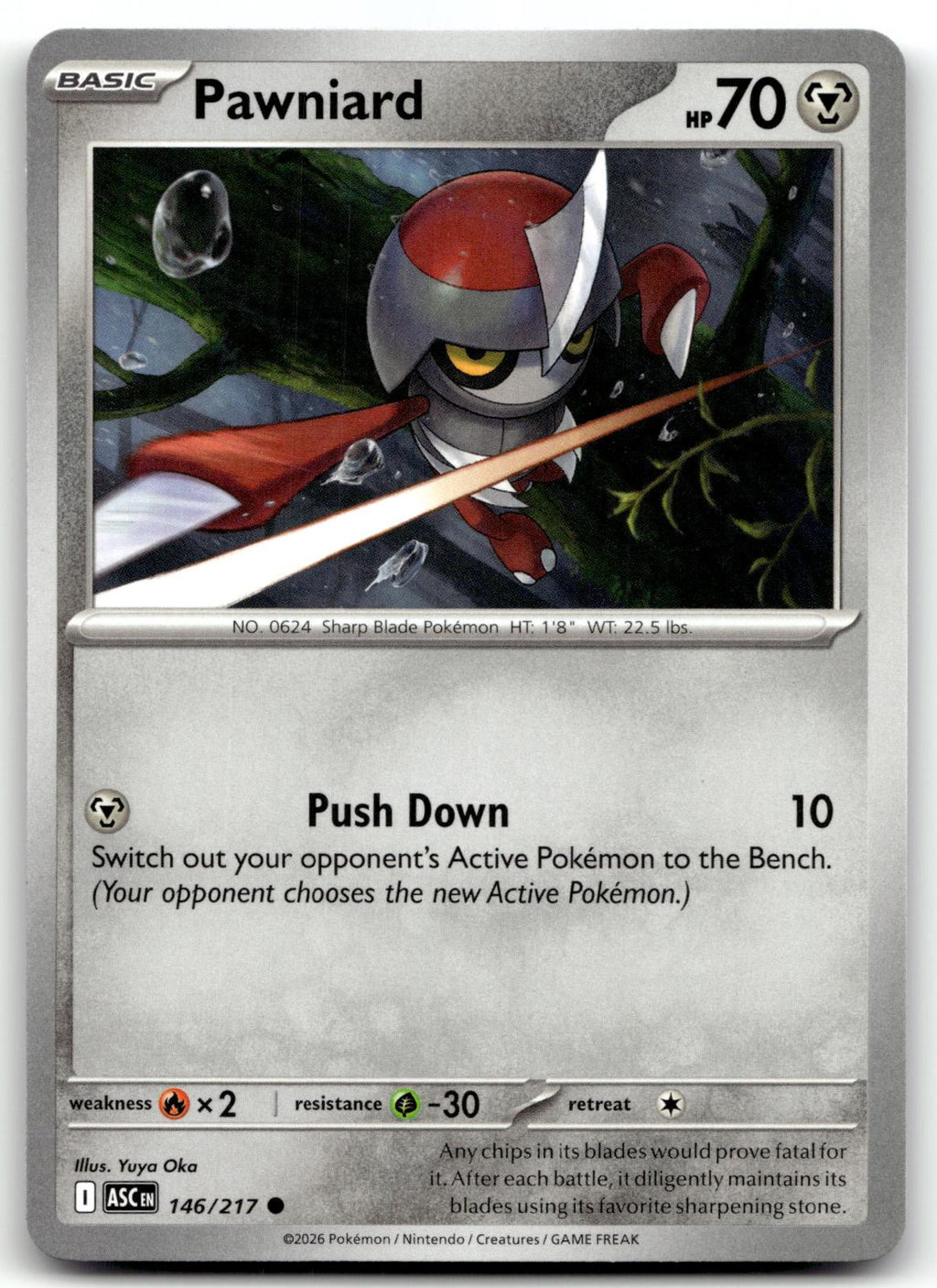 Pawniard 146/217 Common Ascended Heroes Pokemon Near Mint