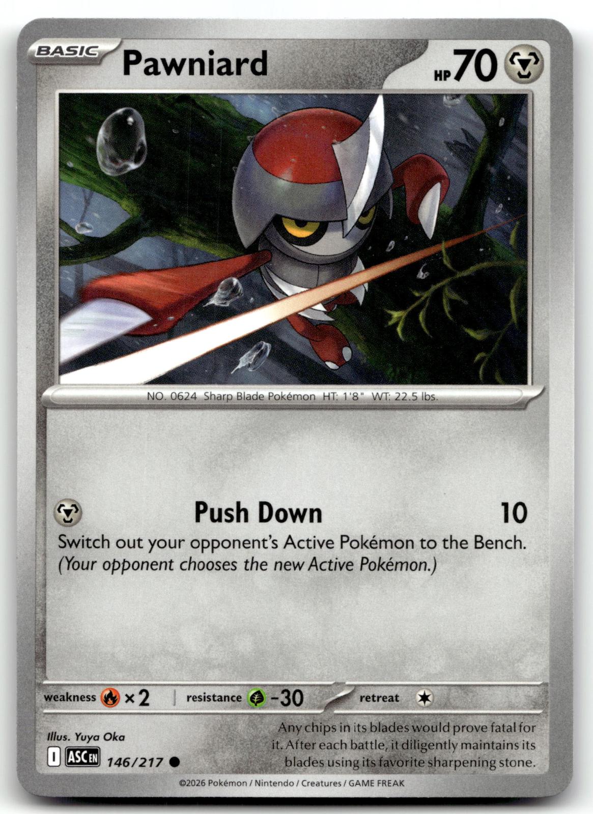 Pawniard 146/217 Common Ascended Heroes Pokemon Near Mint