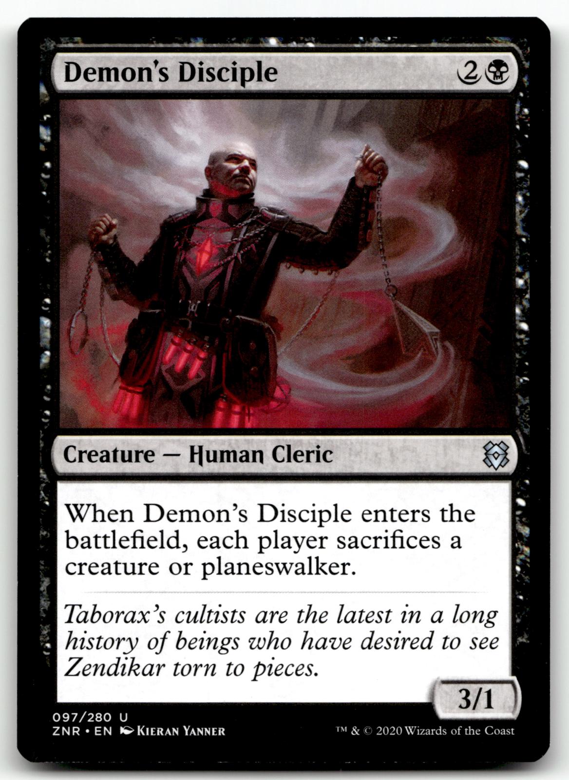 Demon's Disciple 97 Uncommon Zendikar Rising Magic: The Gathering Near Mint
