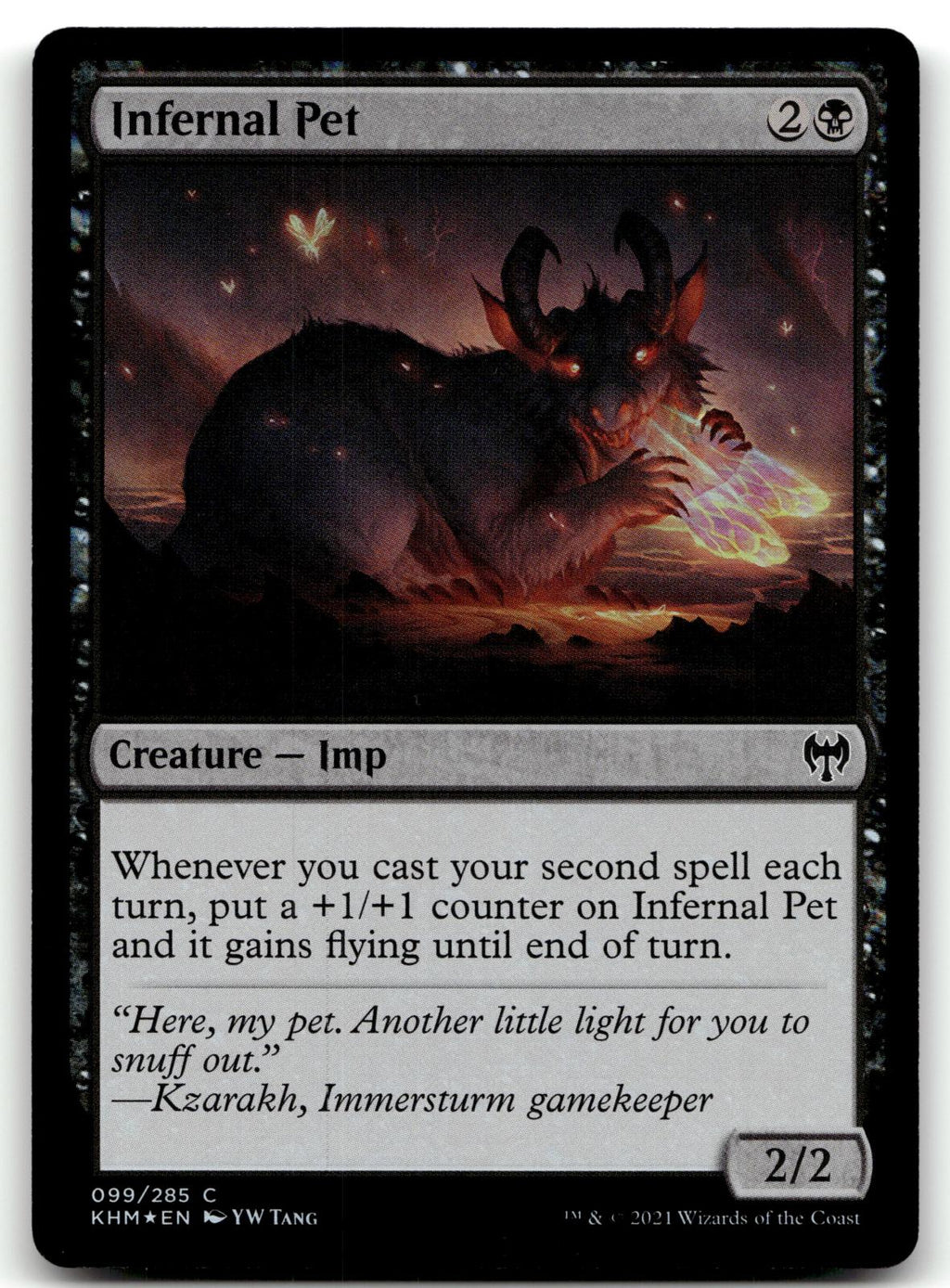 Infernal Pet 99 Common Kaldheim Magic: The Gathering Foil Near Mint