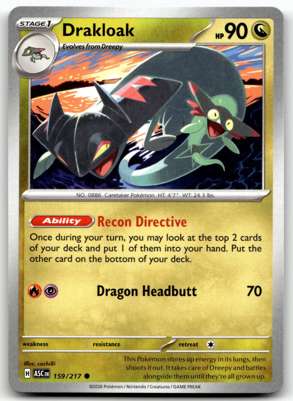 Drakloak 159/217 Common Ascended Heroes Pokemon Near Mint
