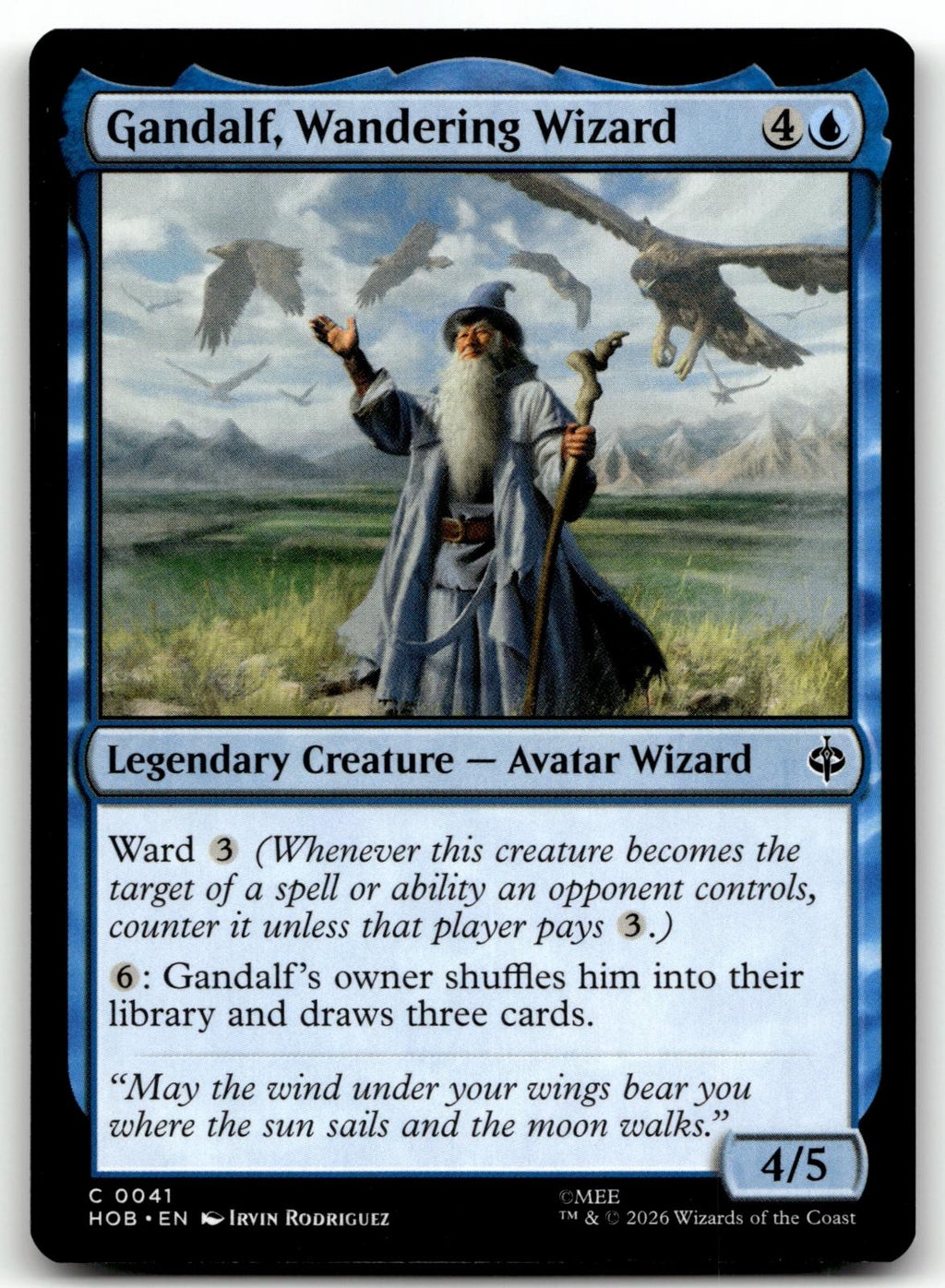 Gandalf, Wandering Wizard 41 Common The Hobbit Magic: The Gathering Near Mint