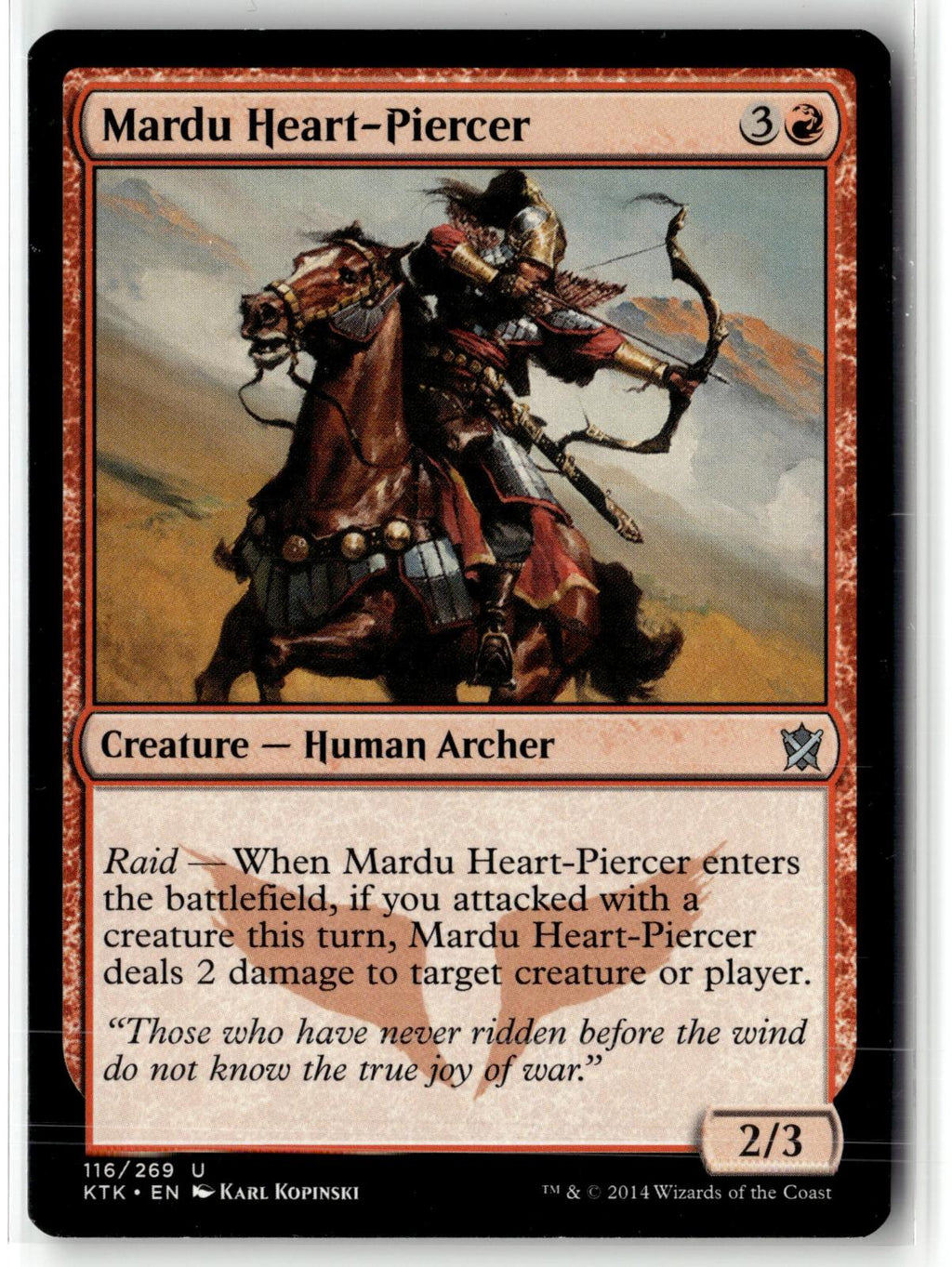 Mardu Heart-Piercer 116 Uncommon Khans of Tarkir Magic: The Gathering Near Mint
