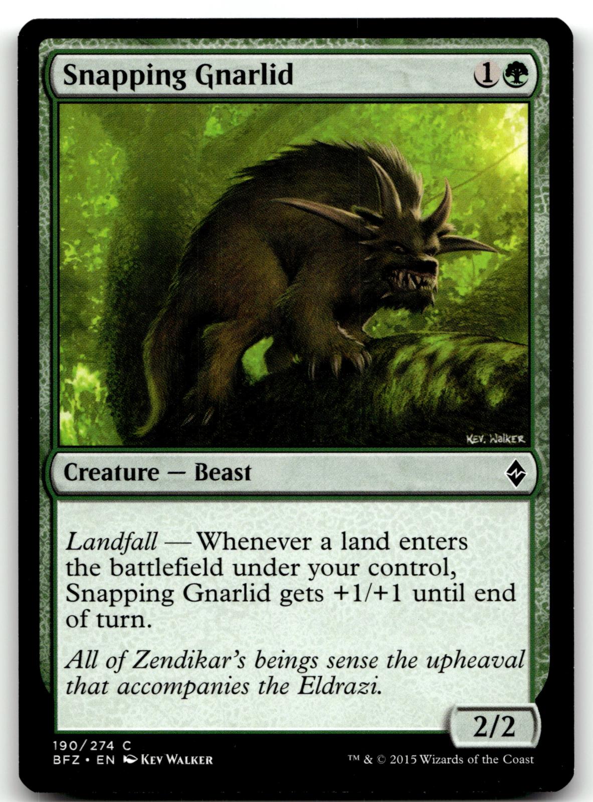 Snapping Gnarlid 190 Common Battle for Zendikar Magic: The Gathering Near Mint