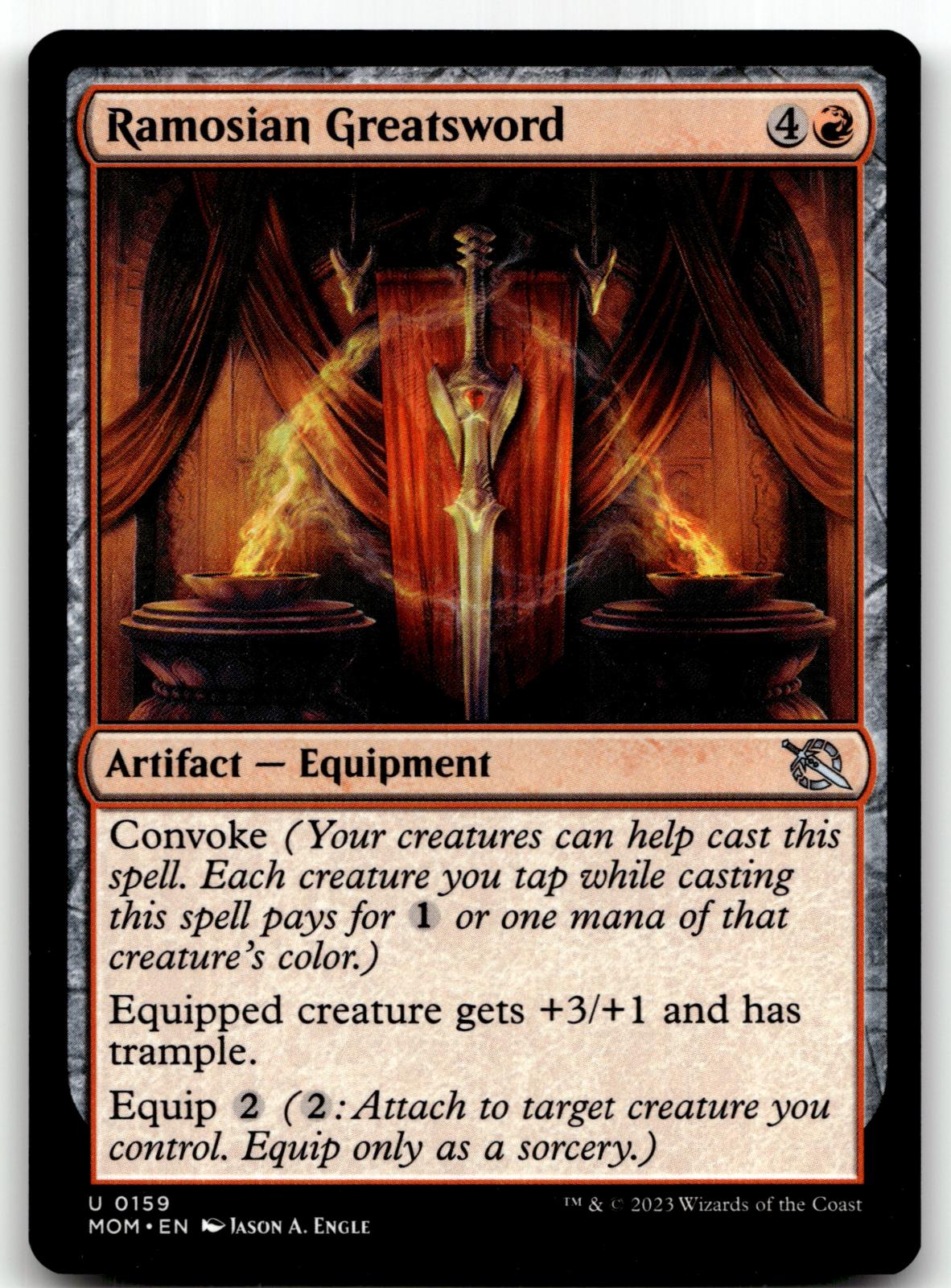 Ramosian Greatsword 159 Uncommon March of the Machine Magic: The Gathering NM