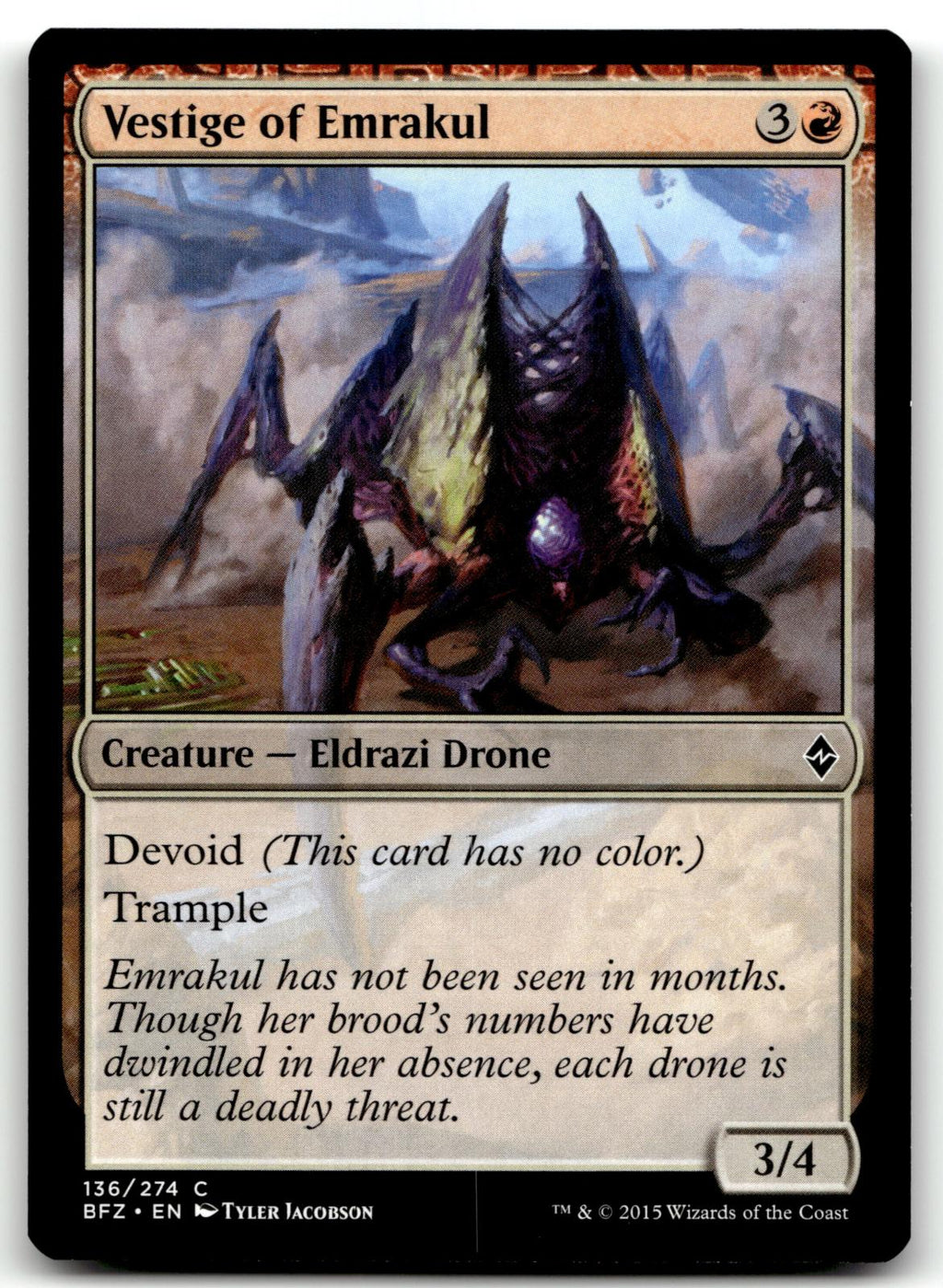 Vestige of Emrakul 136 Common Battle for Zendikar Magic: The Gathering Near Mint