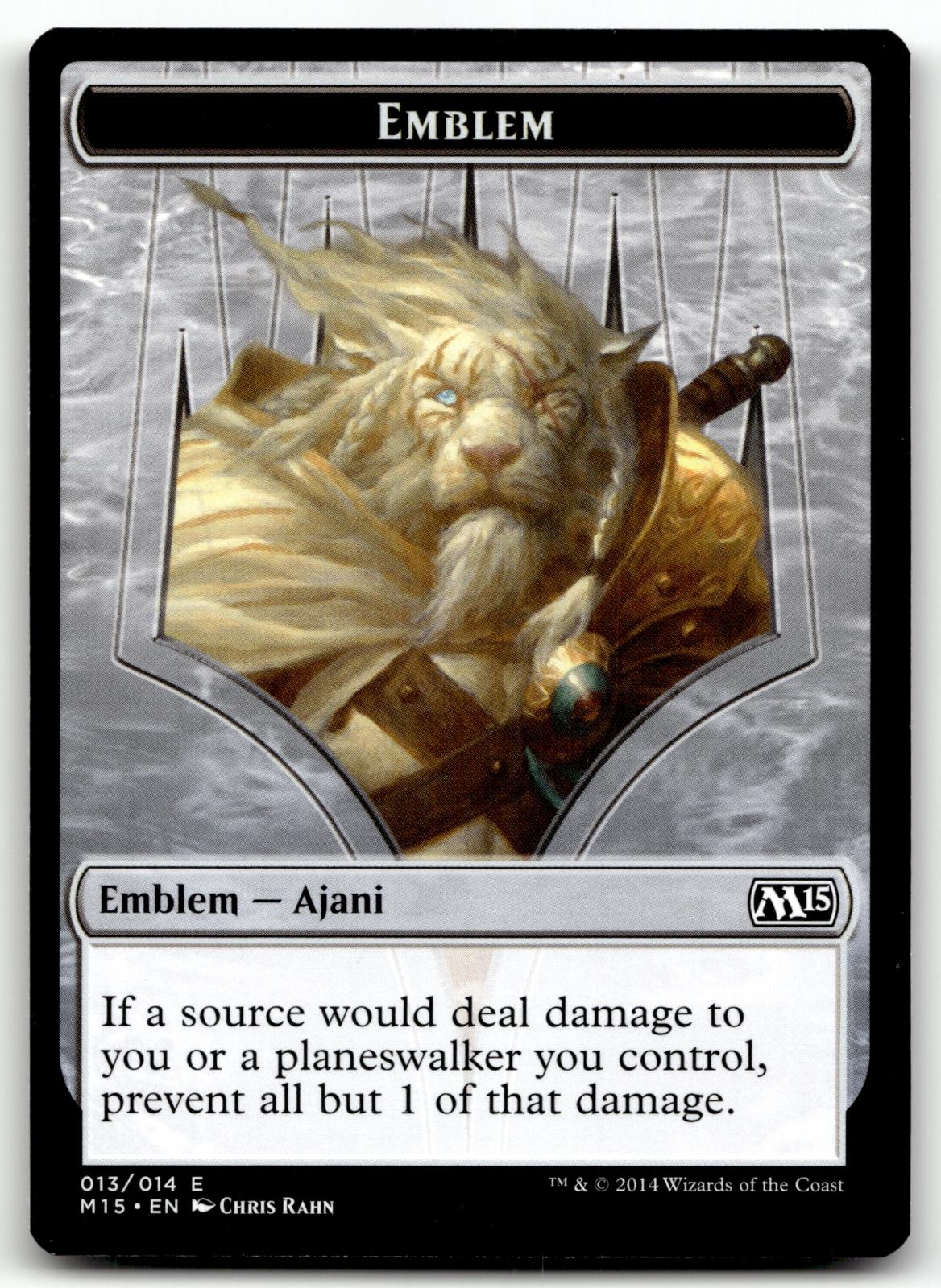 Emblem - Ajani Steadfast 13 Token Magic 2015 (M15) Magic: The Gathering NM
