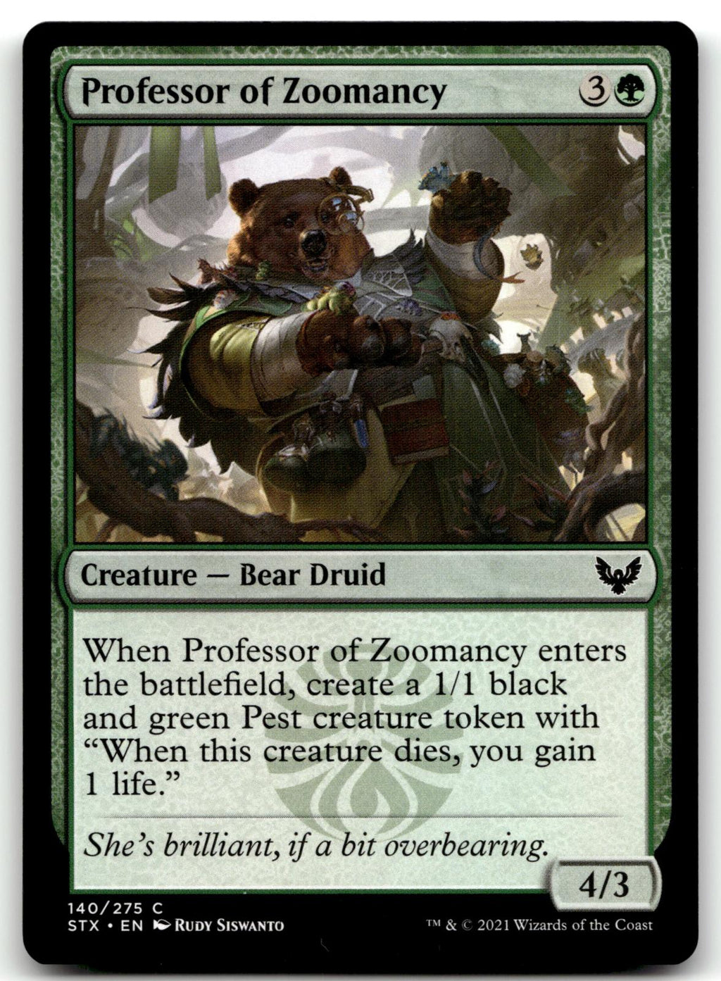 Professor of Zoomancy 140 Strixhaven: School of Mages Magic: The Gathering NM