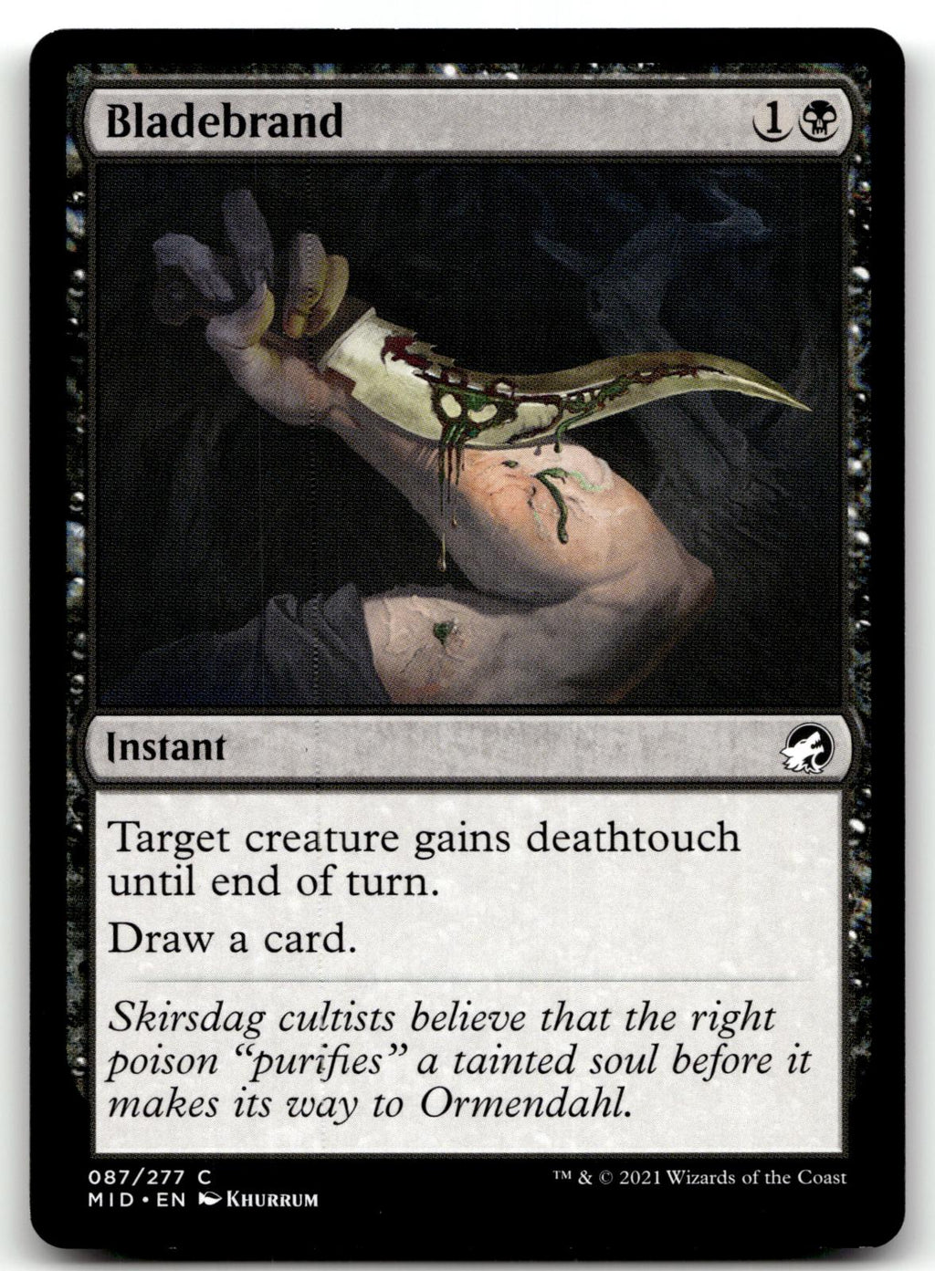 Bladebrand 87 Common Innistrad: Midnight Hunt Magic: The Gathering Near Mint