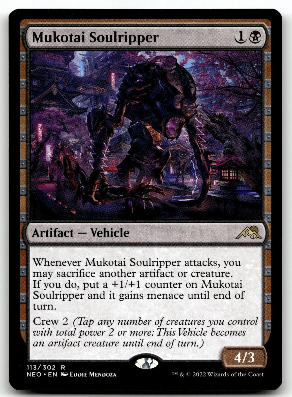 Mukotai Soulripper 113 Rare Kamigawa: Neon Dynasty Magic: The Gathering NM