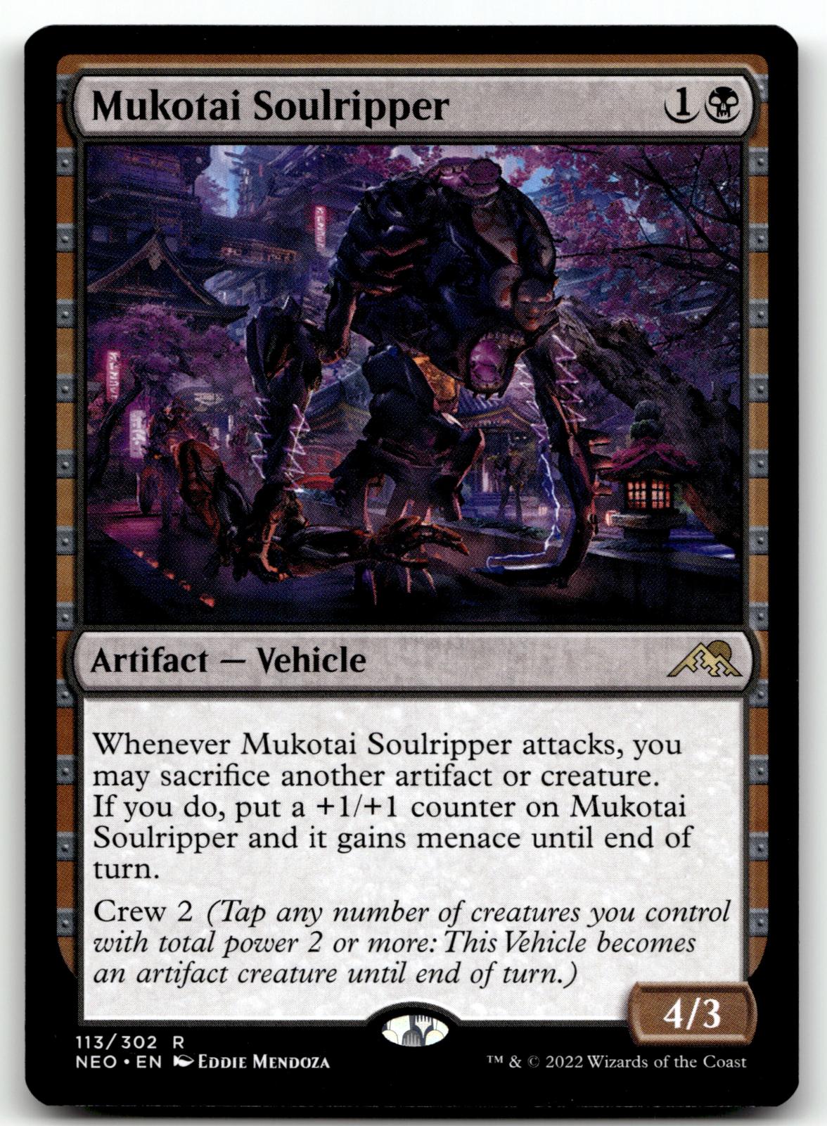 Mukotai Soulripper 113 Rare Kamigawa: Neon Dynasty Magic: The Gathering NM
