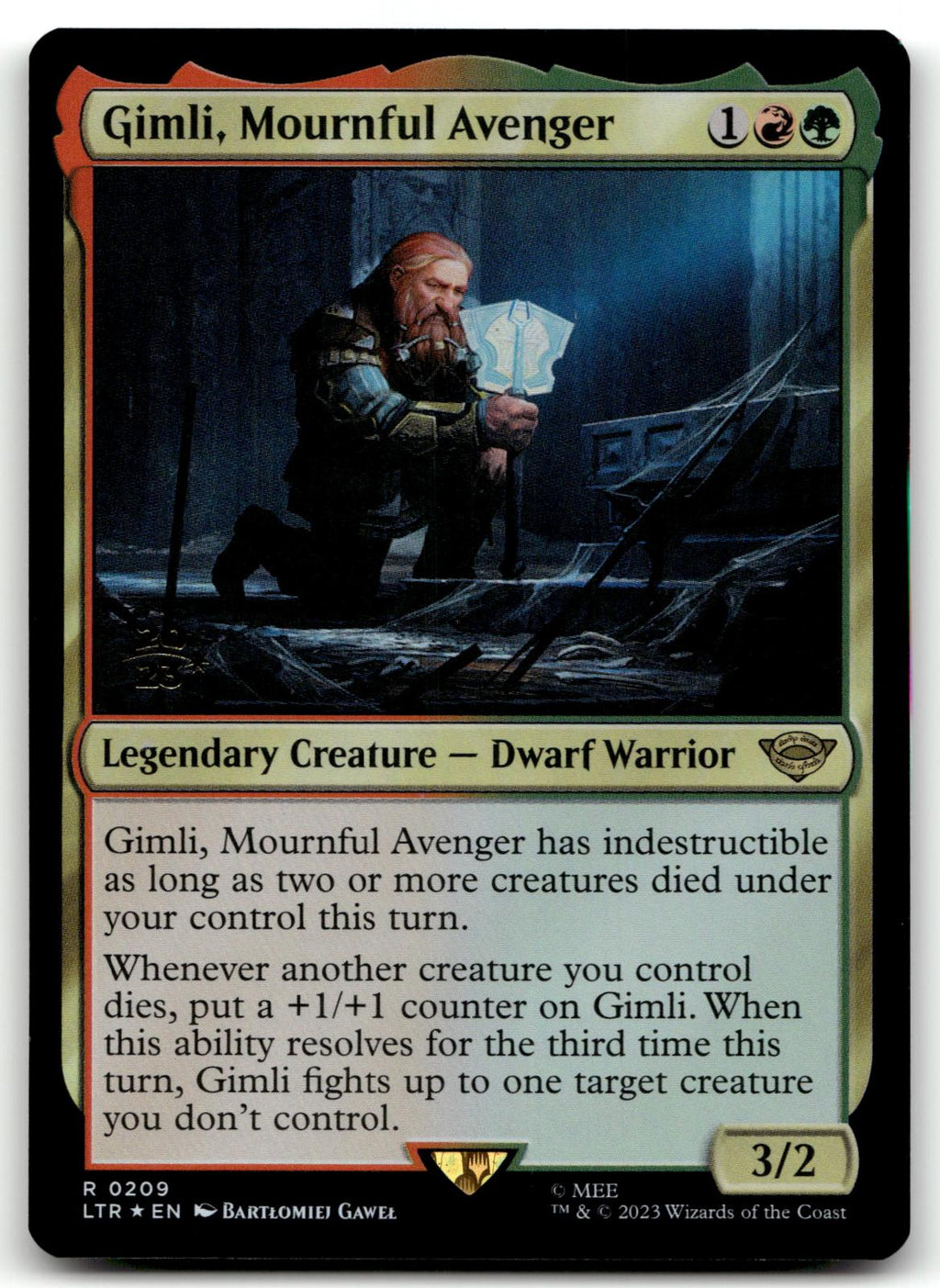 Gimli, Mournful Avenger 209 Universes Beyond: The Lord of the Rings: Tales of Middle-earth Magic: The Gathering Foil NM