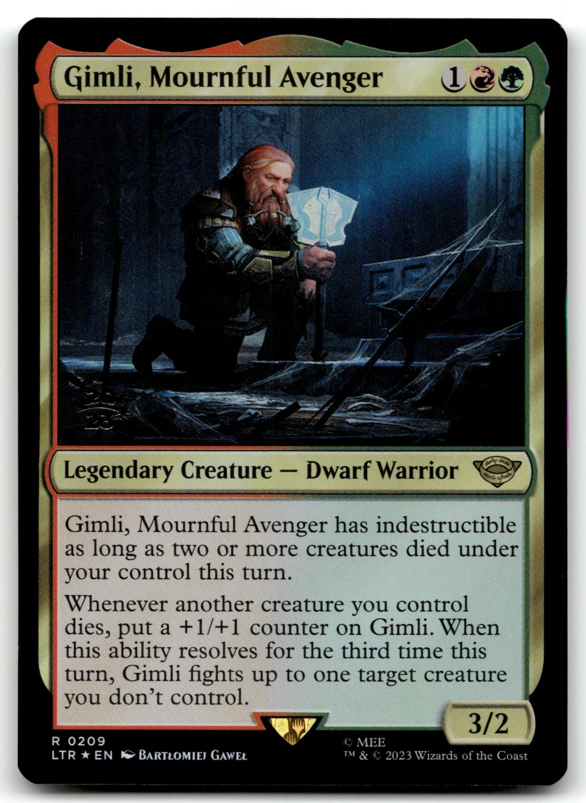 Gimli, Mournful Avenger 209 Universes Beyond: The Lord of the Rings: Tales of Middle-earth Magic: The Gathering Foil NM