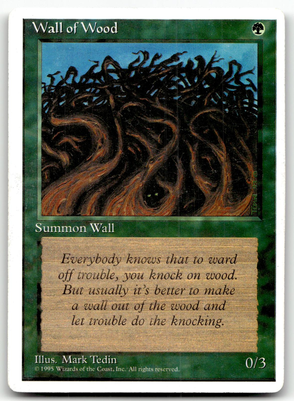 Wall of Wood Common Fourth Edition Magic: The Gathering Near Mint