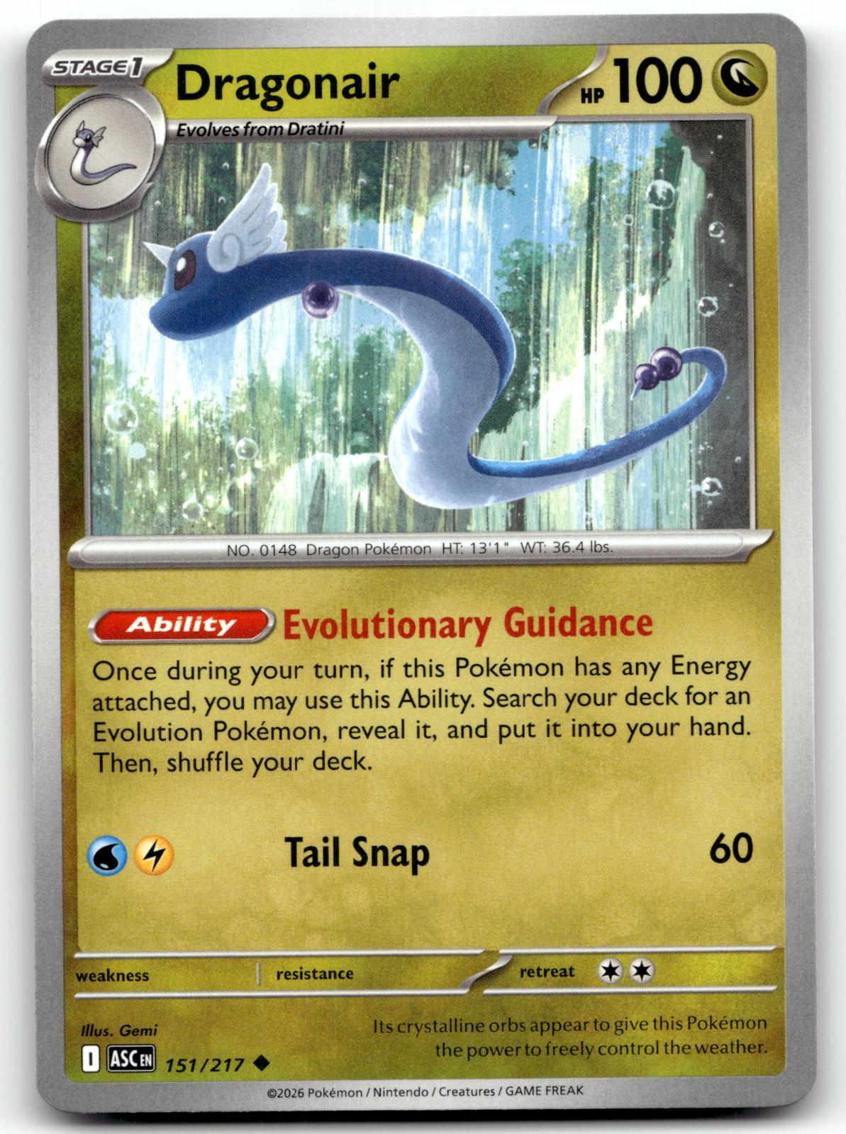 Dragonair 151/217 Uncommon Ascended Heroes Pokemon Near Mint