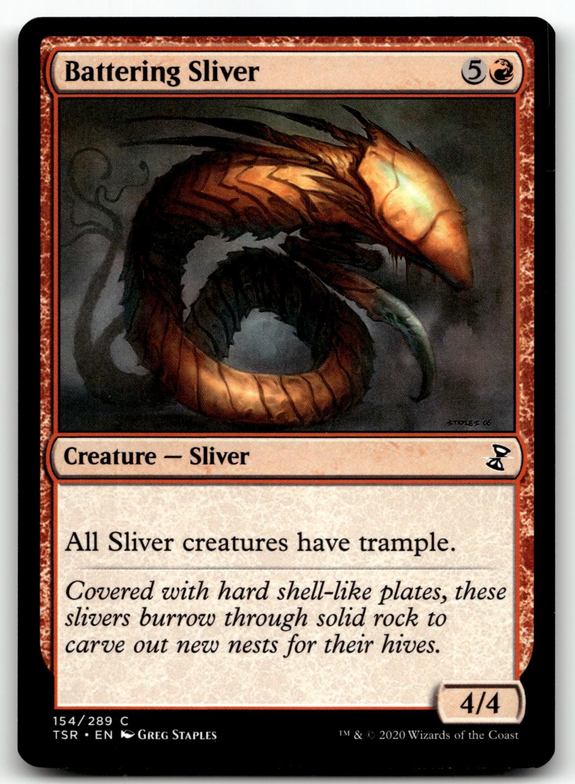 Battering Sliver 154 Common Time Spiral: Remastered Magic: The Gathering NM