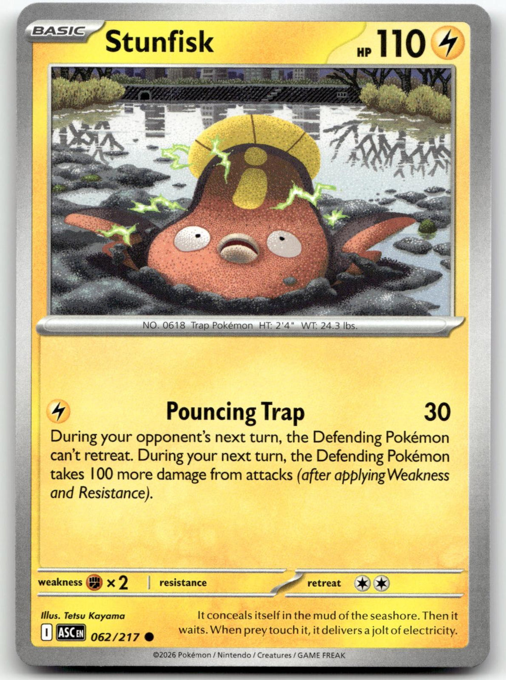 Stunfisk 062/217 Common Ascended Heroes Pokemon Near Mint