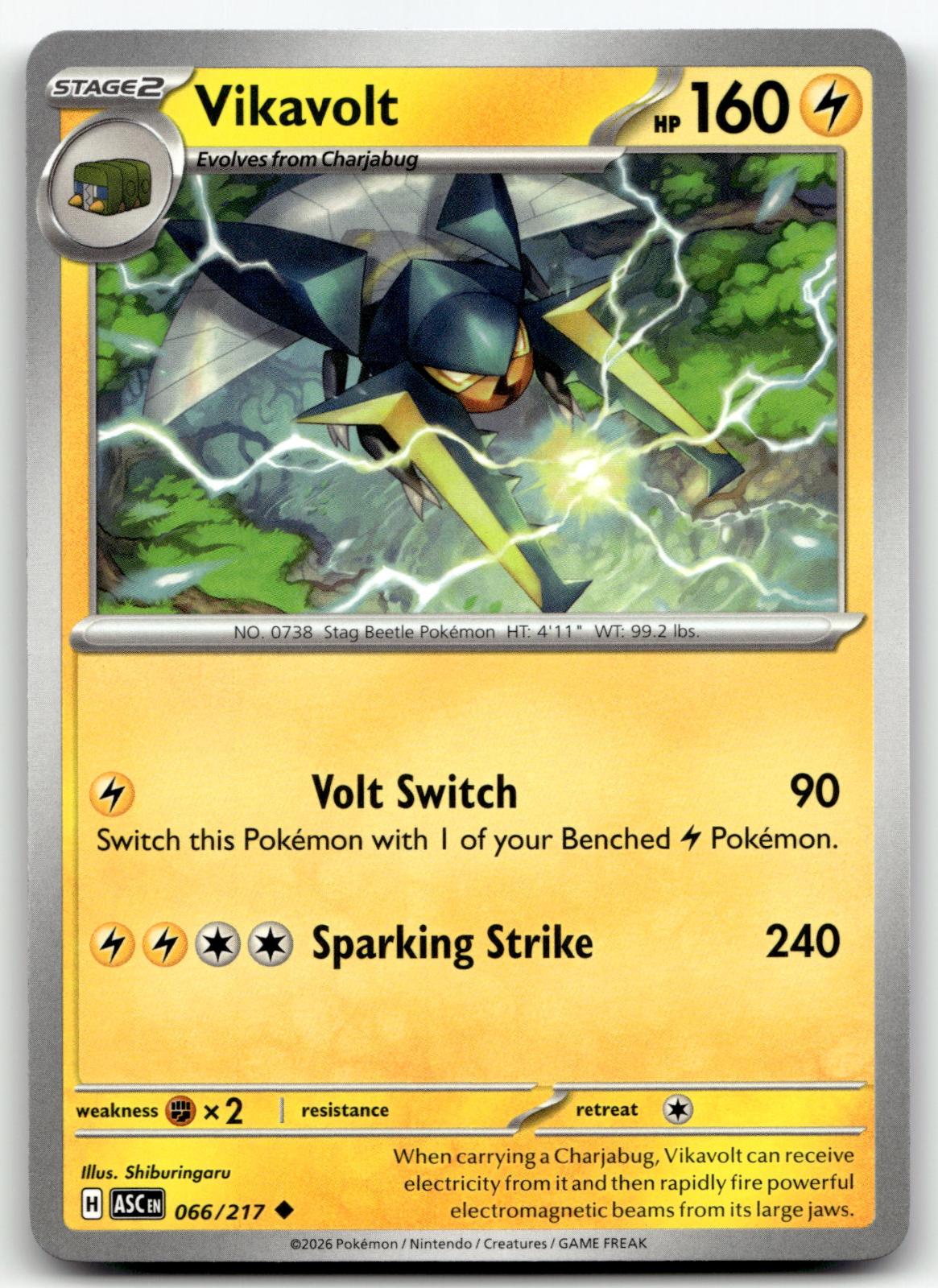 Vikavolt 066/217 Uncommon Ascended Heroes Pokemon Near Mint