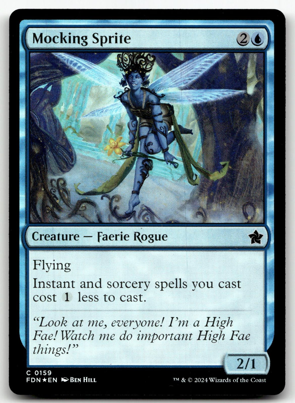 Mocking Sprite 159 Common Foundations Magic: The Gathering Foil Near Mint