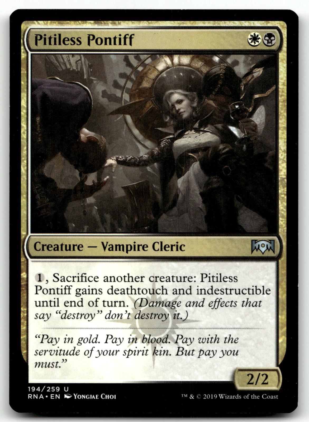 Pitiless Pontiff 194 Uncommon Ravnica Allegiance Magic: The Gathering Near Mint